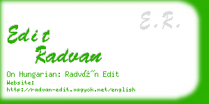 edit radvan business card